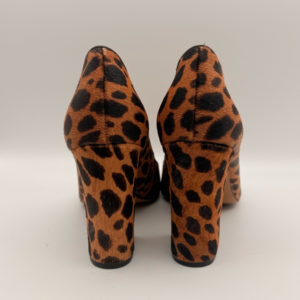 Vince Camuto Calf Hair Leopard Print Block Heel Pumps Size 11M - Picture 4 of 15